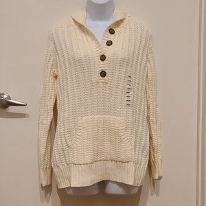 Hooded Cable-Knit Sweater